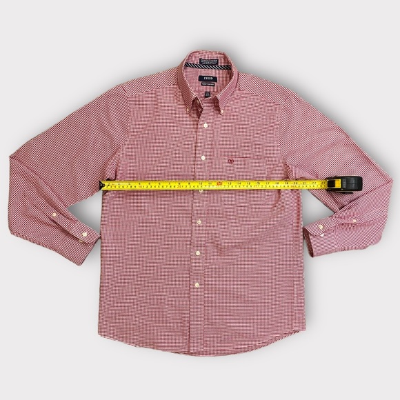 IZOD Men's Advantage Performance Long Sleeve Button Down Gingham Shirt - Picture 9 of 10
